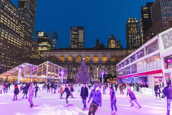 纽约圣诞节溜冰